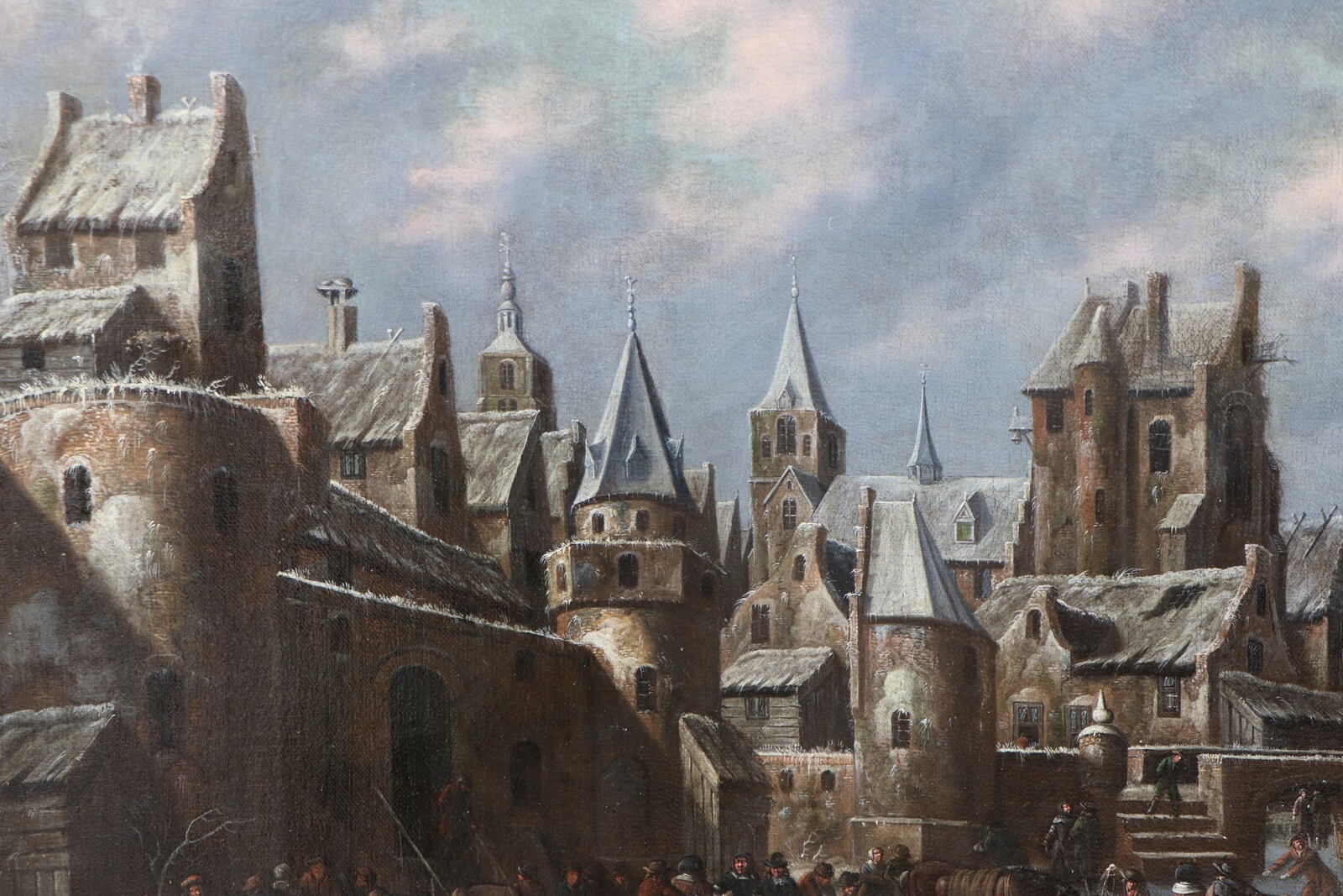Winter pleasures outside the ramparts of a town