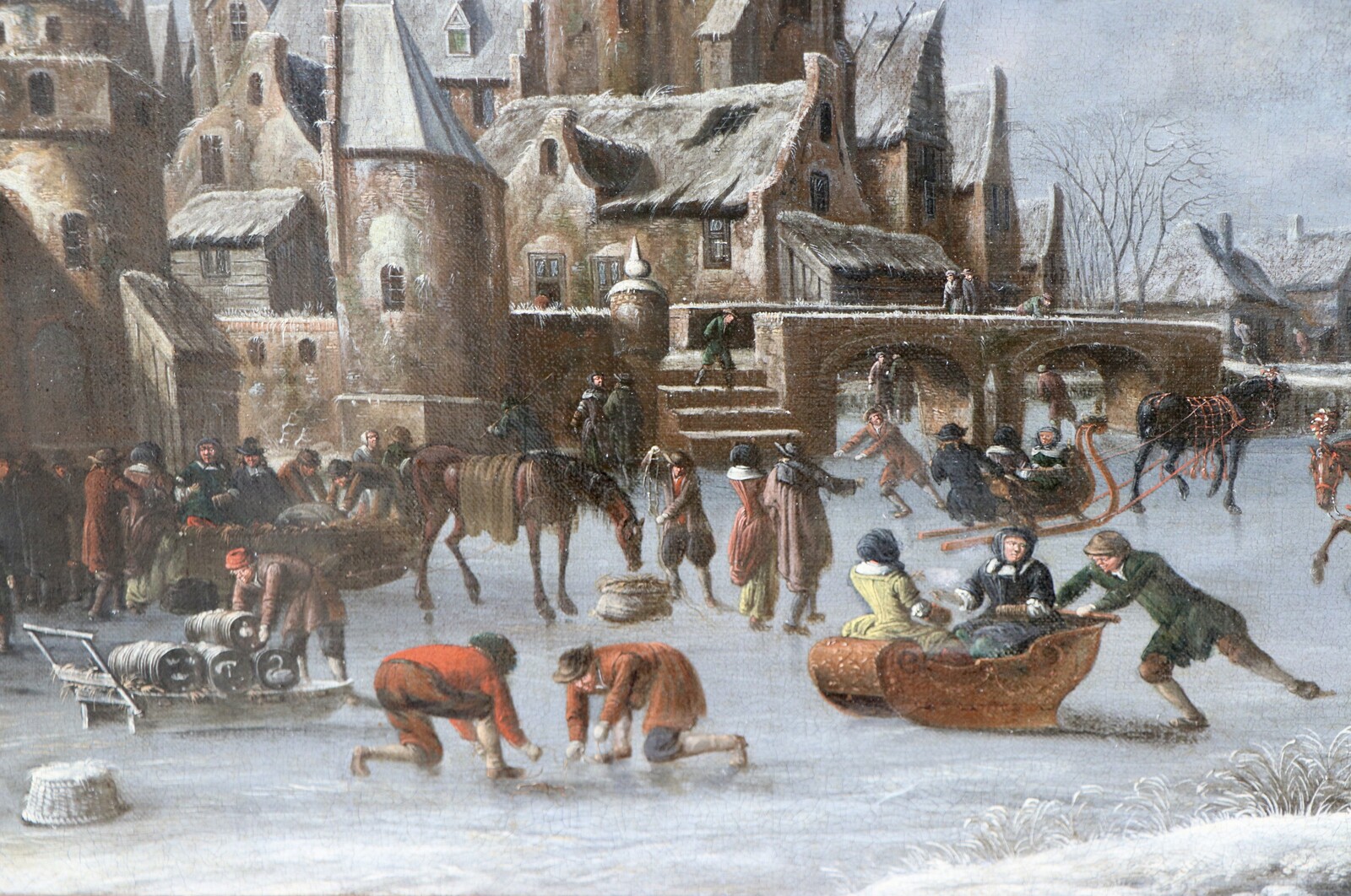 Winter pleasures outside the ramparts of a town