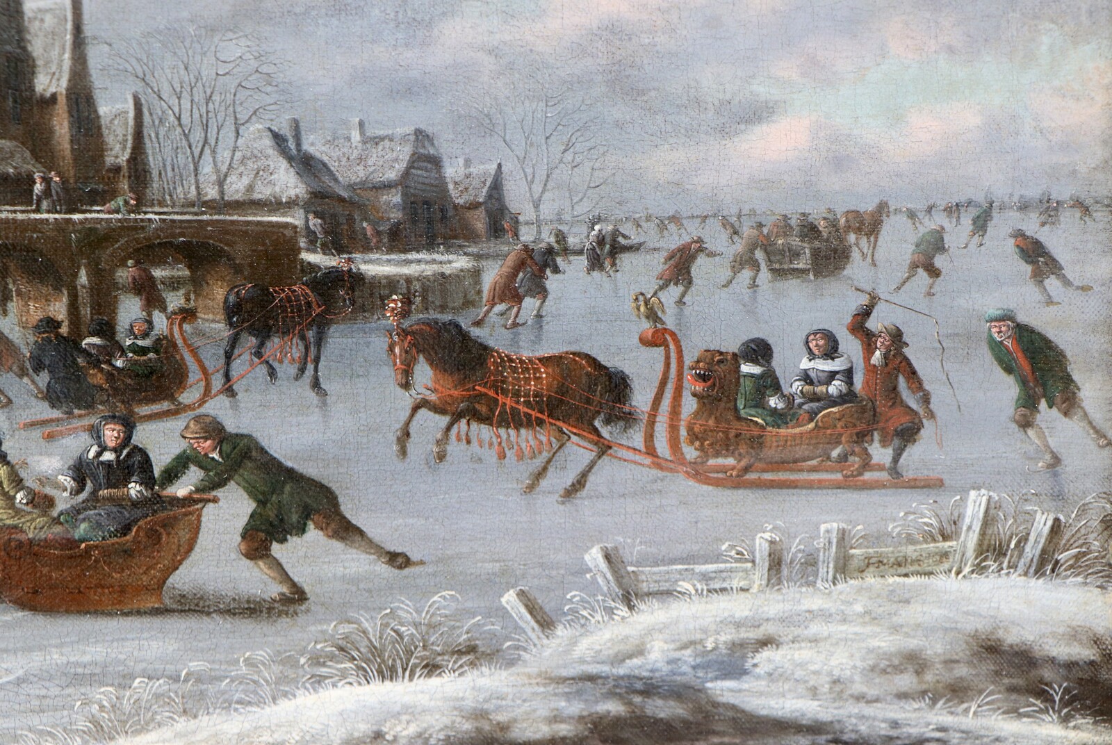 Winter pleasures outside the ramparts of a town